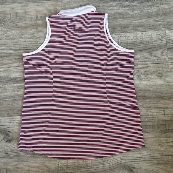 Jofit Women's Striped Sleeveless Polo Style Top Sz XL - Picture 2 of 8